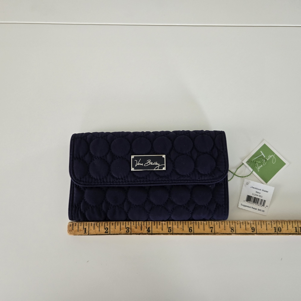 Vera Bradley Quilted Blue Wallet with Metallic Detail